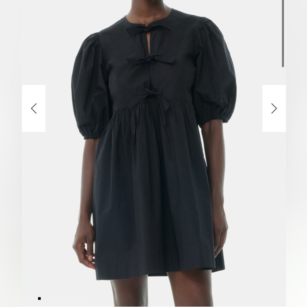 GANNI Cotton Poplin Tie Dress